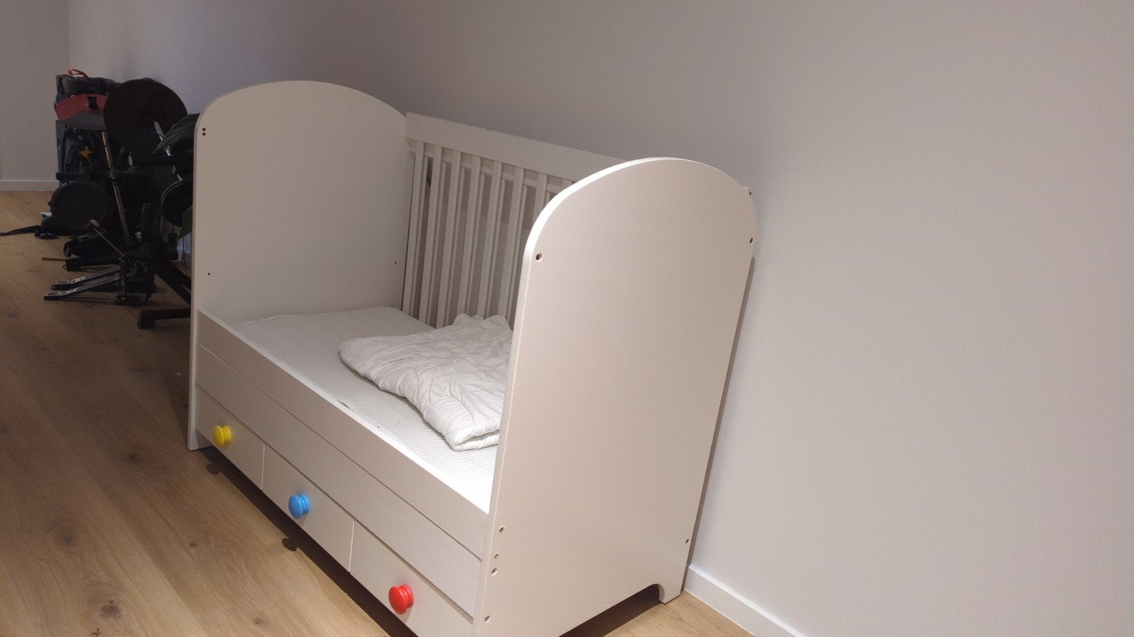 Ikea Gonatt Babybedje met lades, wit, 60x120 cm, Gebruikt, Minder dan 140 cm, Minder dan 70 cm, Ophalen