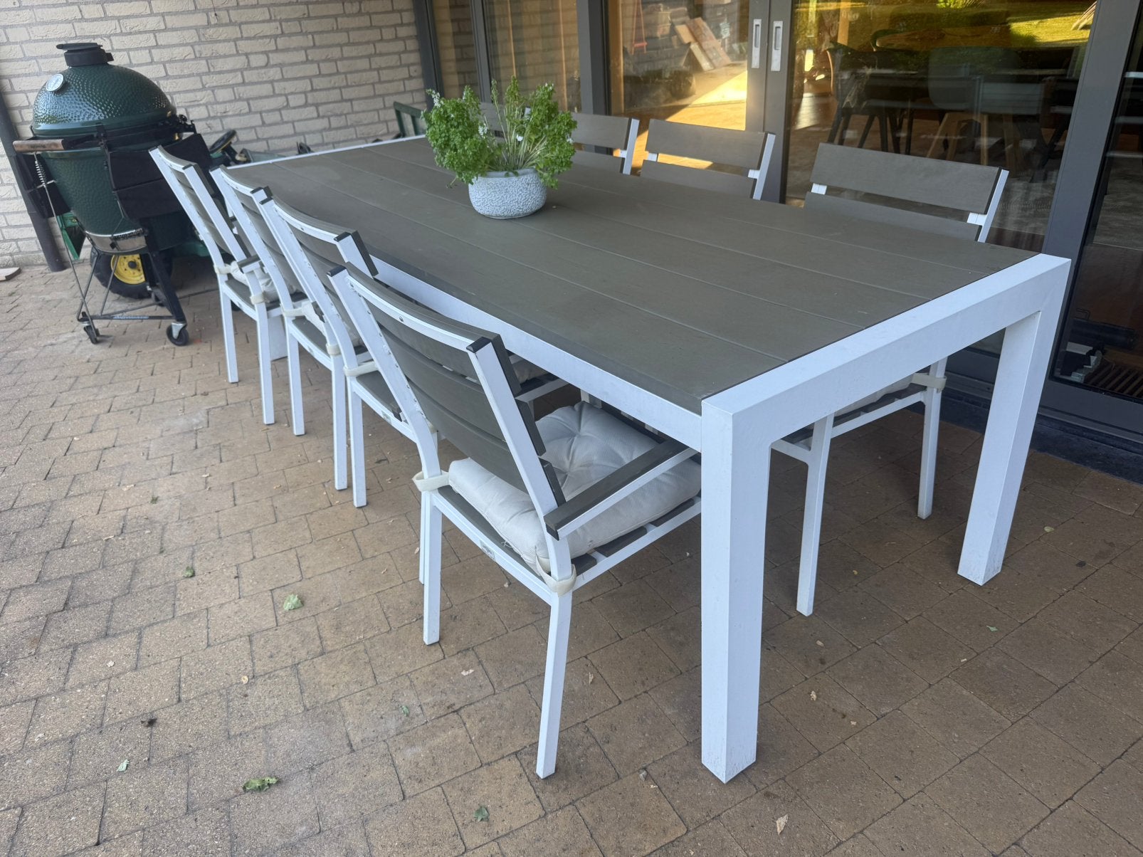 Tafel met 8 stoelen voor in de tuin, Ophalen, Zo goed als nieuw, Aluminium
