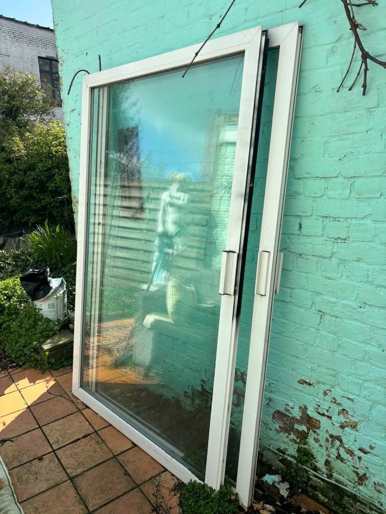 schuifdeuren raam (128 * 205), Doe-het-zelf en Bouw, Glas en Ramen, Ophalen, Zo goed als nieuw