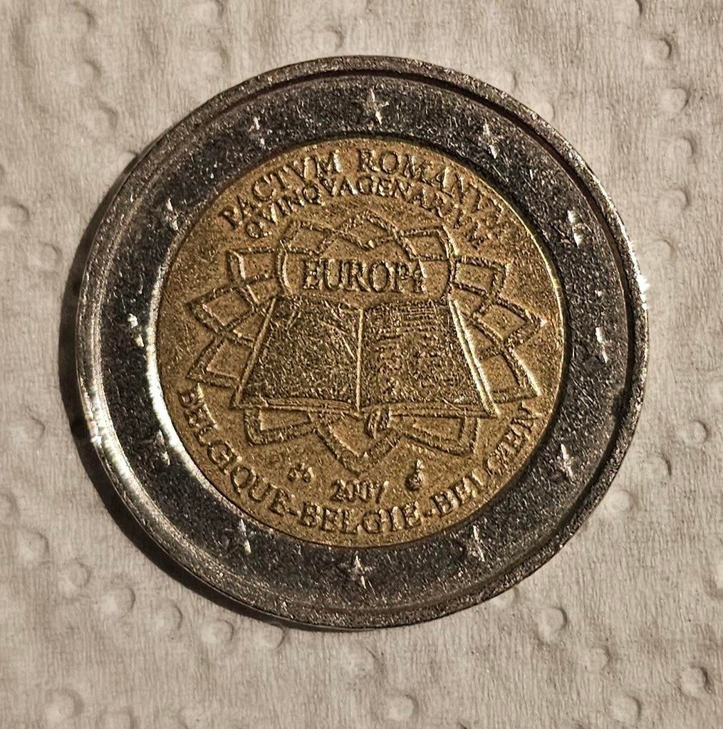 2 euro herdenkingsmunt pactum romanum belgië 2007  1/13, Ophalen of Verzenden, België, 2 euro, Losse munt