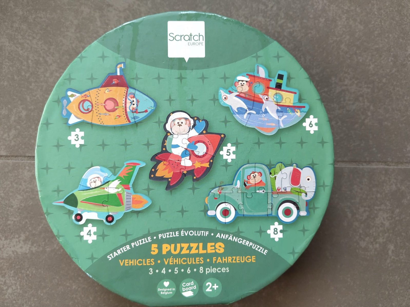 Puzzels voertuigen, Ophalen, Minder dan 10 stukjes, Gebruikt, 2 tot 4 jaar