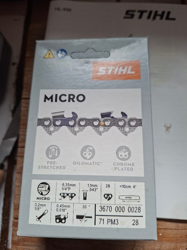 STIHL Picco Micro 3 (PM3), 1/4" P, 1,1 mm, 10 cm voor GTA26, Stihl, Accu, Nieuw, Ophalen of Verzenden