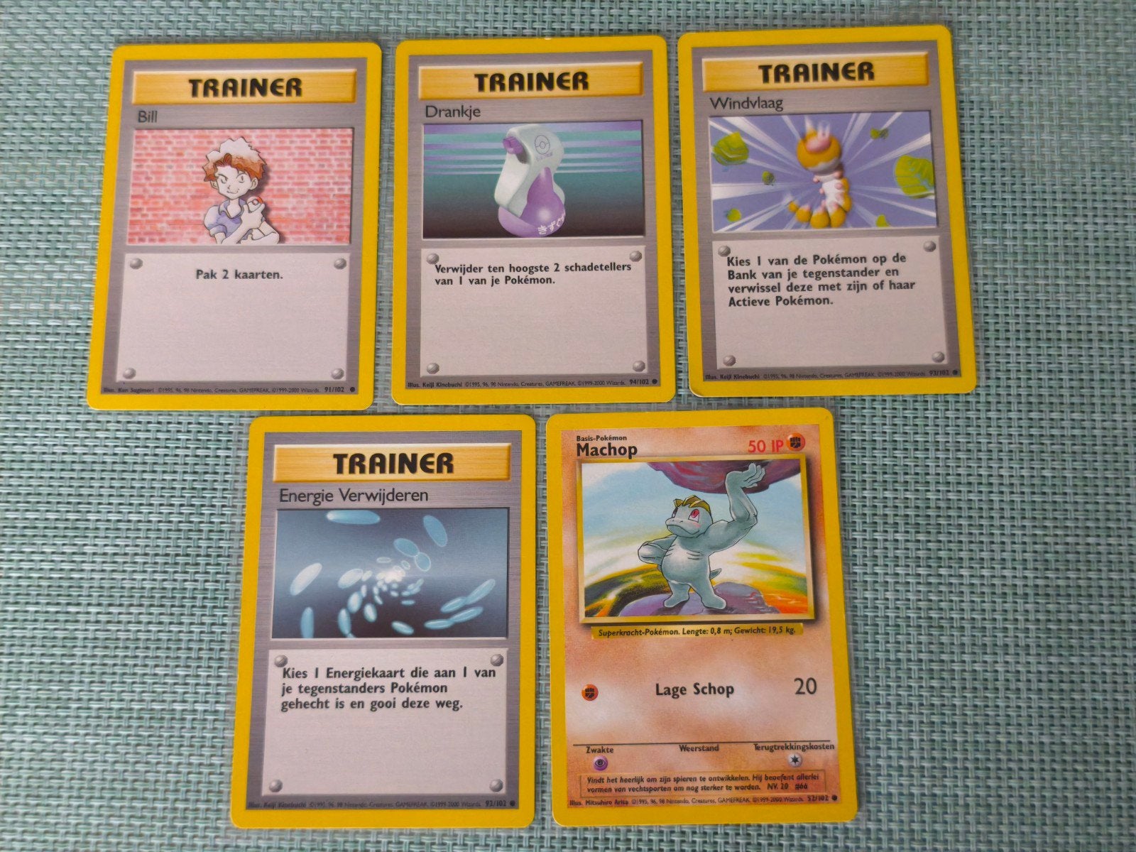 5 Vintage Pokémon kaarten Nederlands (Base Set 1999), Enlèvement ou Envoi