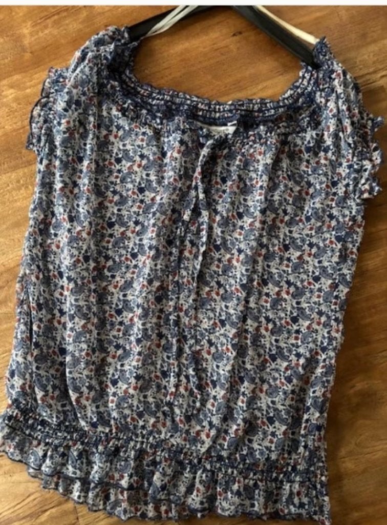 Blouse vintage maat L, Kleding | Dames, Ophalen of Verzenden, Zo goed als nieuw, Maat 42/44 (L), Blauw