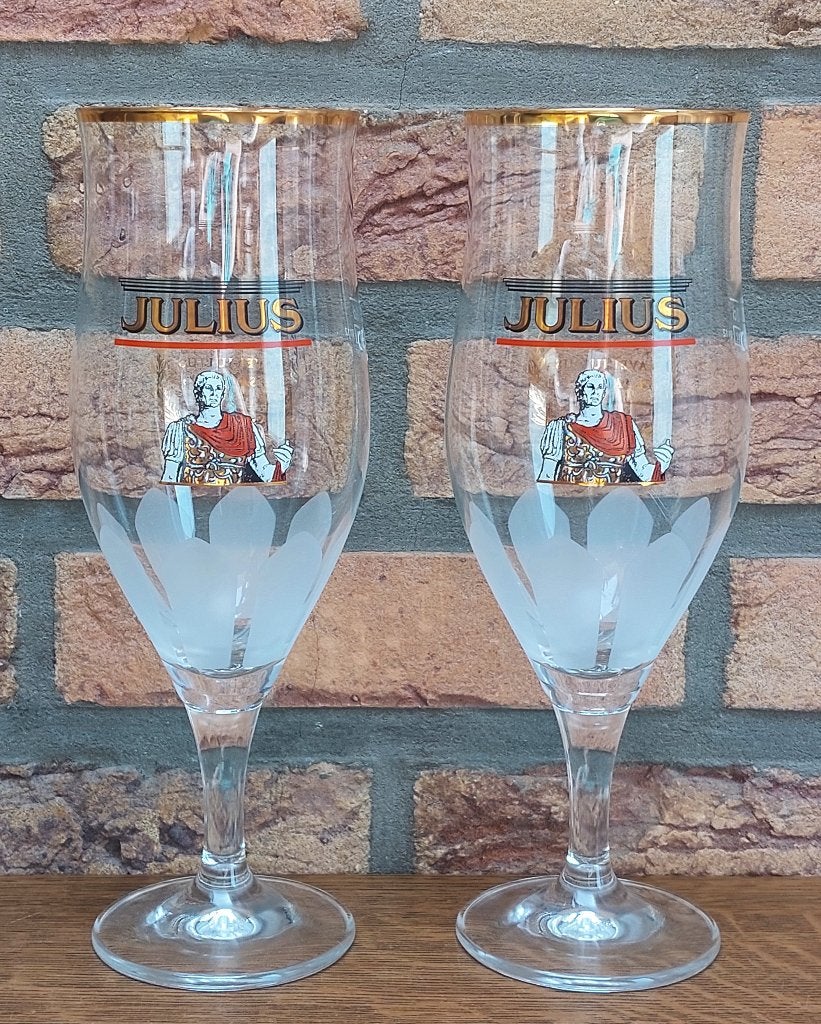 2 Julius glazen - 33 cl - In uitstekende staat - € 4/stuk, Verzamelen, Ophalen, Zo goed als nieuw, Bierglas