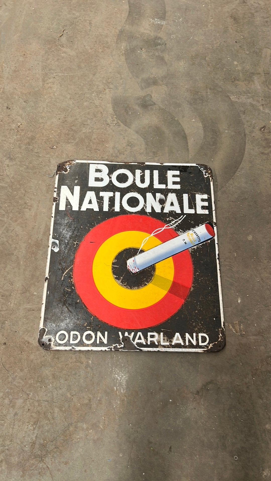 Emaille bord Boule Nationale Odon Warland, Verzamelen, Ophalen of Verzenden, Zo goed als nieuw