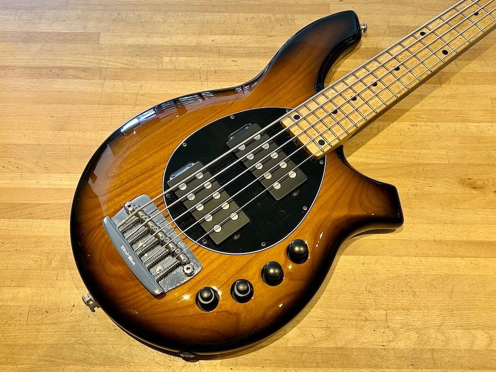 Music Man 2015 PDN Bongo 5 HH Vintage Tobacco Burst + Case, Musique & Instruments, 5 cordes, Électrique, Enlèvement ou Envoi, Comme neuf
