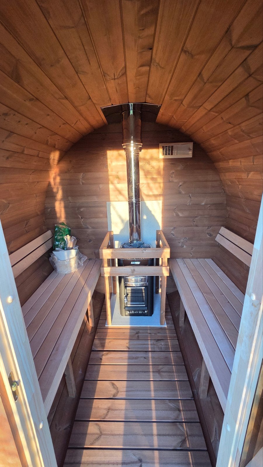 2M Barrel Sauna Gratis Levering en Plaatsing - 10% KORTING, Sport en Fitness, Sauna, Ophalen of Verzenden