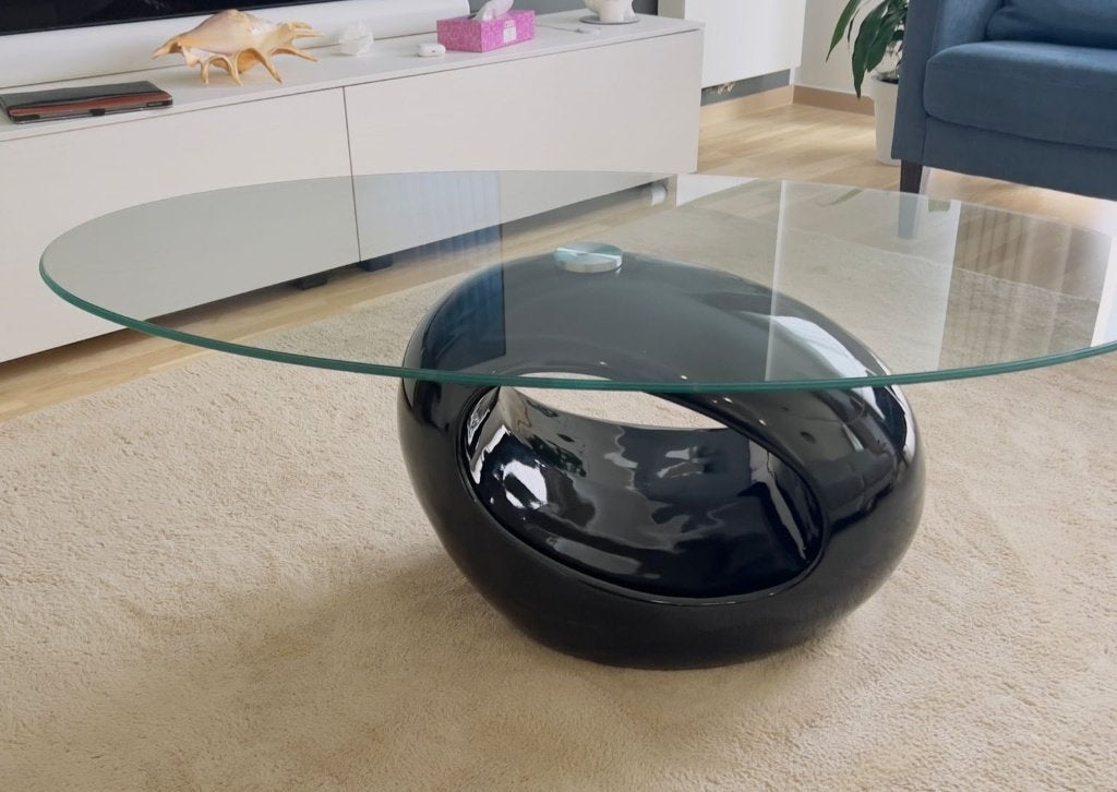 Table basse ovale avec plateau en verre - vidaXL, Maison & Meubles, Tables | Tables de salon, Moins de 50 cm, 50 à 100 cm, Enlèvement