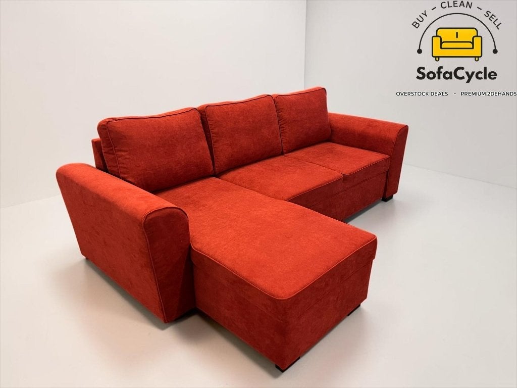 Hoekzetel rood in stof met slaapfunctie