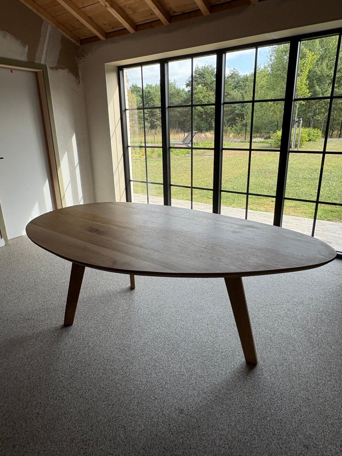 Massief eiken eettafel, Huis en Inrichting, Tafels | Eettafels, Ophalen, Gebruikt, Eikenhout