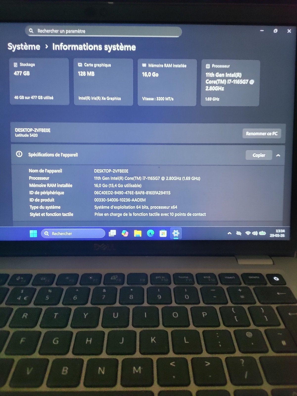 Dell, Informatique & Logiciels, Autres modèles, Autres tailles, 512 GB, Comme neuf