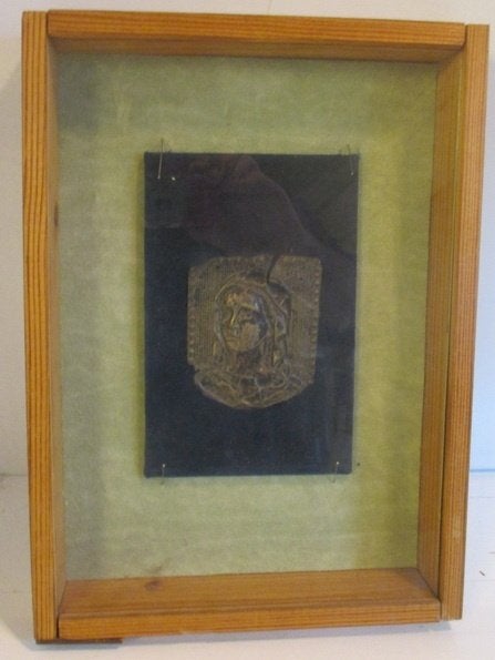 antieke zilveren/ verzilverde ex voto Maria, Envoi