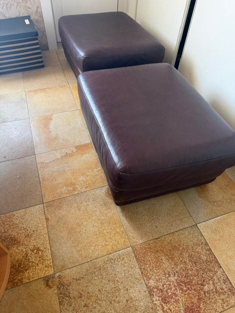 lederen poef Natuzzi, Huis en Inrichting, Ophalen, Gebruikt, Landelijk/modern, Rechte bank