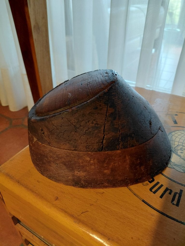 Vintage houten hoedenvorm – mal - pruikenstandaard, Antiek en Kunst, Ophalen of Verzenden