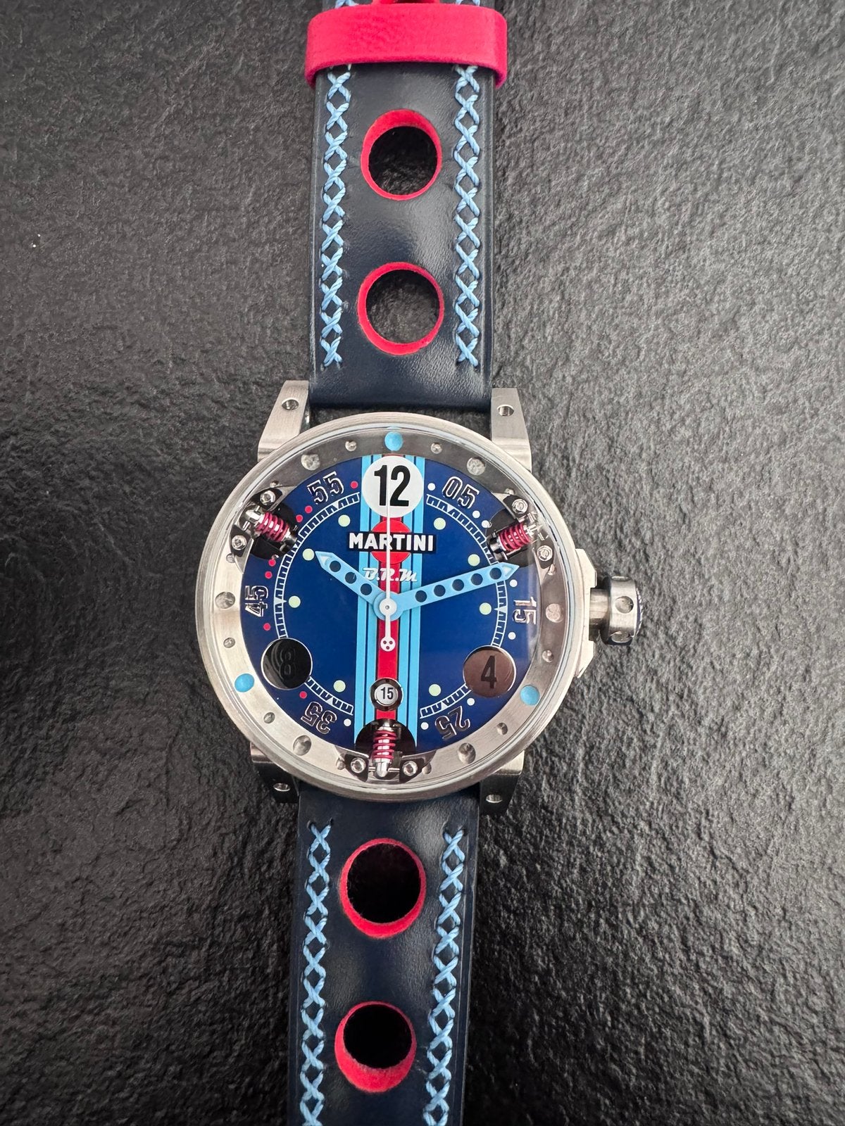 BRM V6-44-SA-MR-02 Martini Racing horloge nieuwstaat 2026, Ophalen, Nieuw, Leer