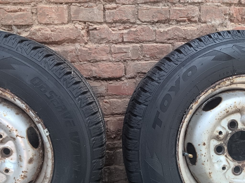 4 velgen, zo goed als nieuwe banden bestelwagen 195/75R14C, Ophalen, 14 inch, All Season, Band(en)