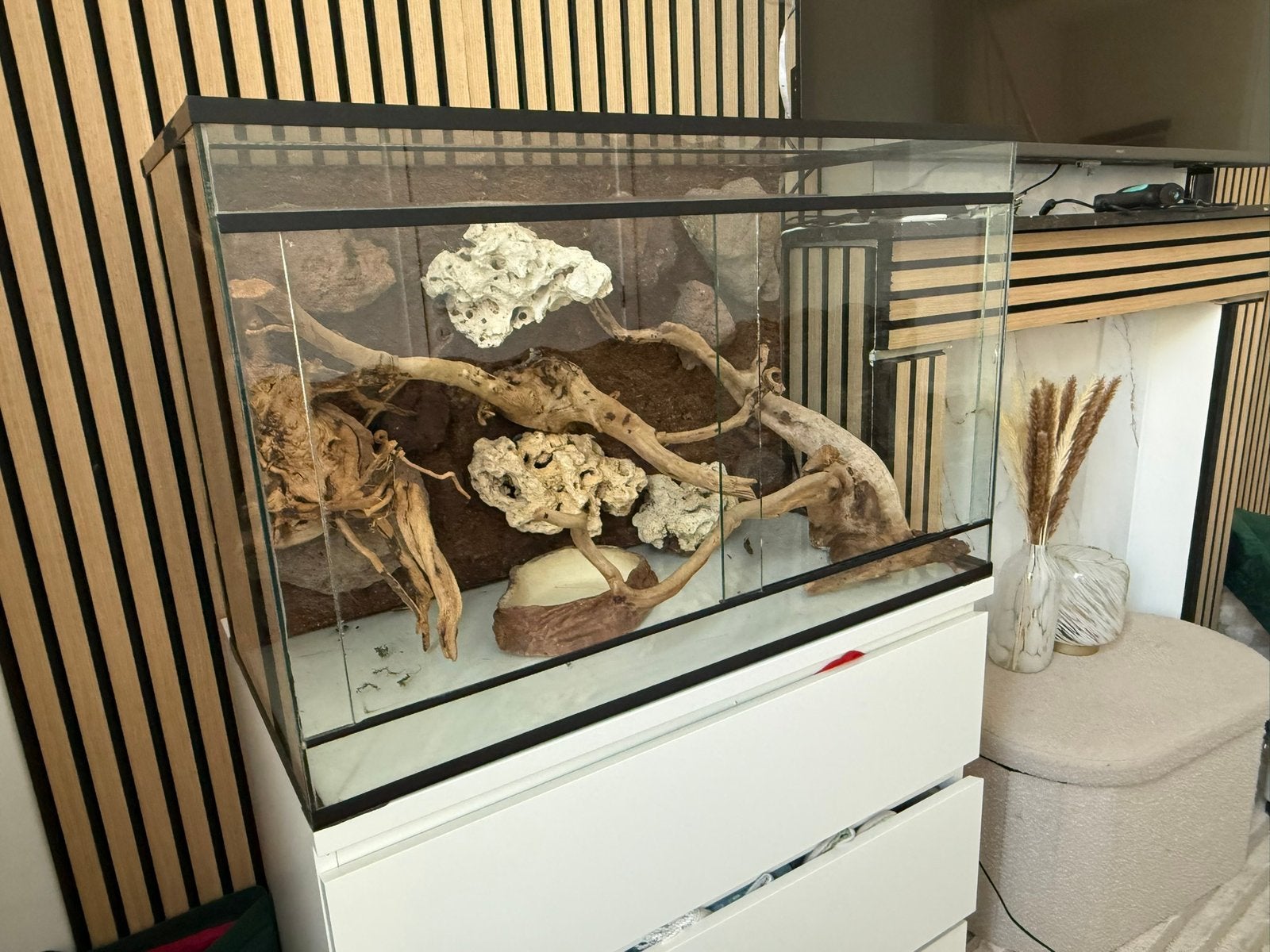 (Kapot deurtje) Prachtig terrarium (80x50x37 cm) warmtemat, Animaux & Accessoires, Enlèvement, Utilisé, Terrarium ou Paludarium