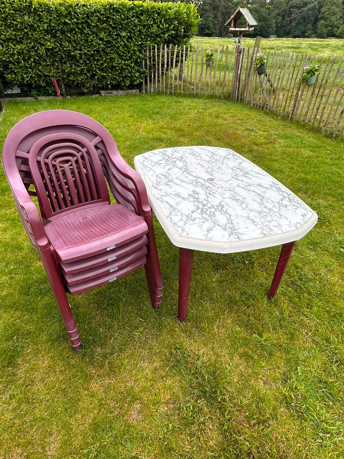 Tuinset Hartman + 6 kussens, Tuin en Terras, Ophalen, 4 zitplaatsen, Kunststof, Gebruikt