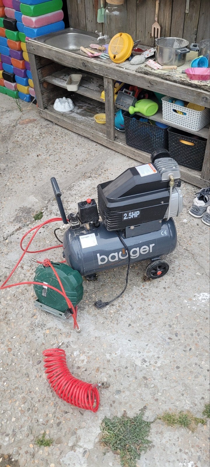 Bauger compressor + haspel, Ophalen
