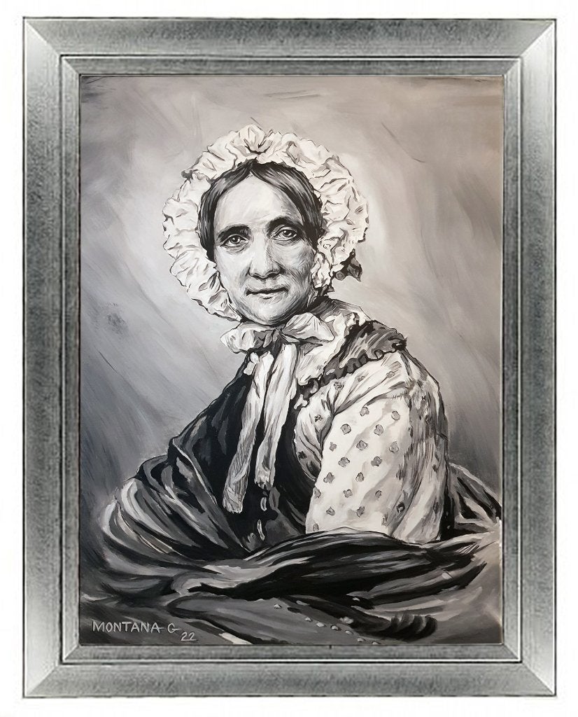 Portret van Gitane B&W - Schilderij, Antiek en Kunst, Kunst | Schilderijen | Klassiek, Ophalen, Acrylverf, Doek, Portret of Personen