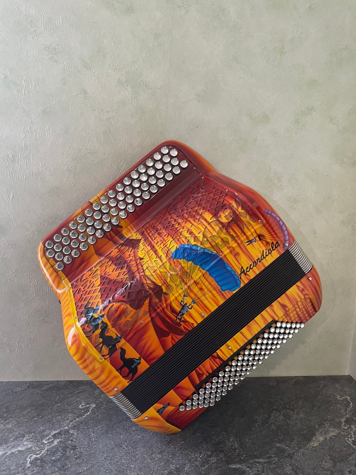 accordeon accordiola 012c musette, Met koffer, Ophalen of Verzenden, 96-bas, Knopaccordeon