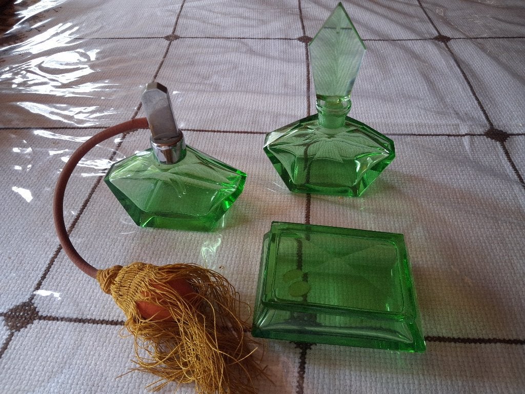 kristallen toiletset, Antiek en Kunst, Ophalen