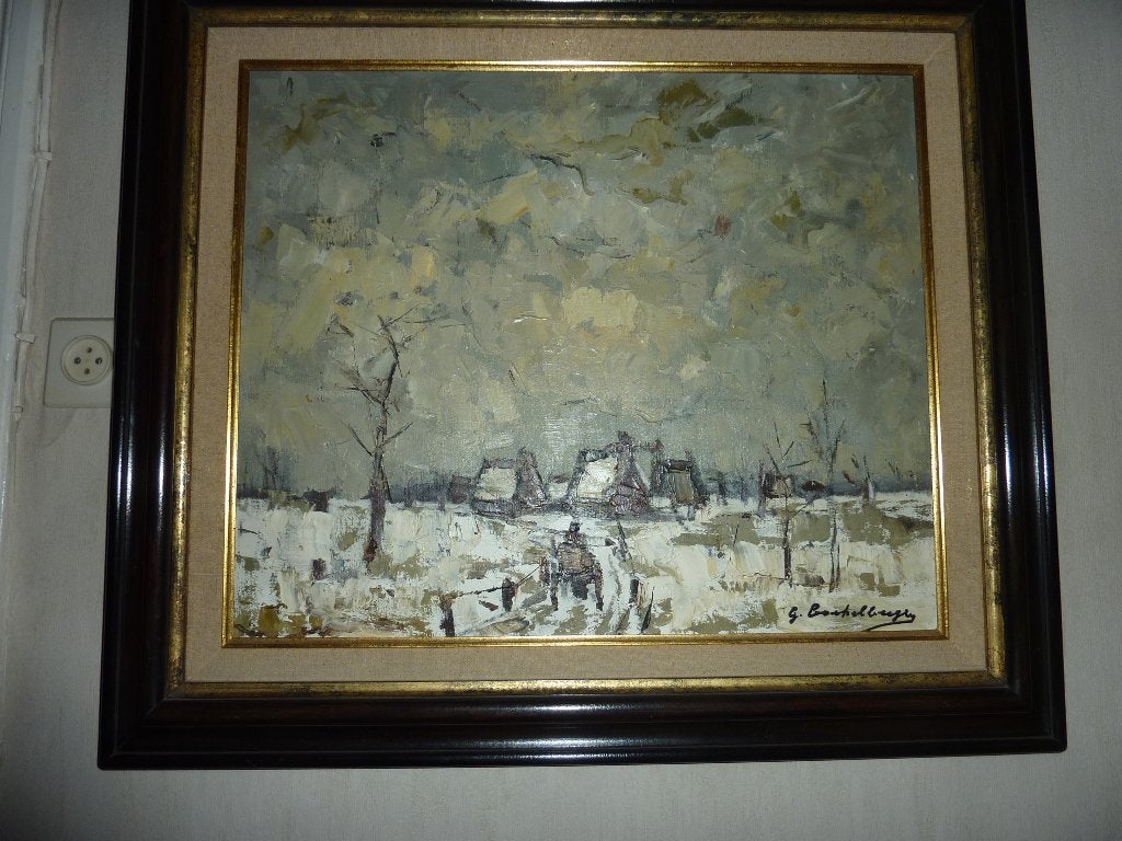 Coeckelbergs Gaston - Winterlandschap, Antiek en Kunst, Kunst | Schilderijen | Klassiek, Ophalen of Verzenden