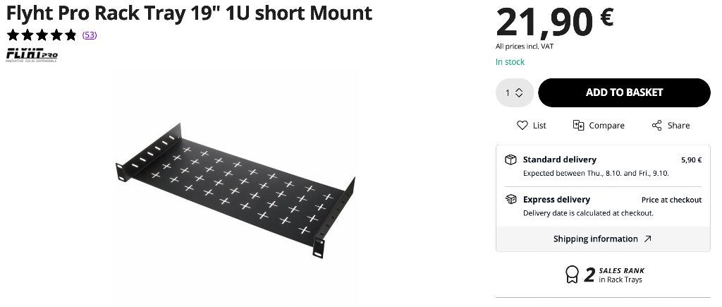 2 x plateau rackable universel de 19 pouces NEUFS, Enlèvement, Neuf