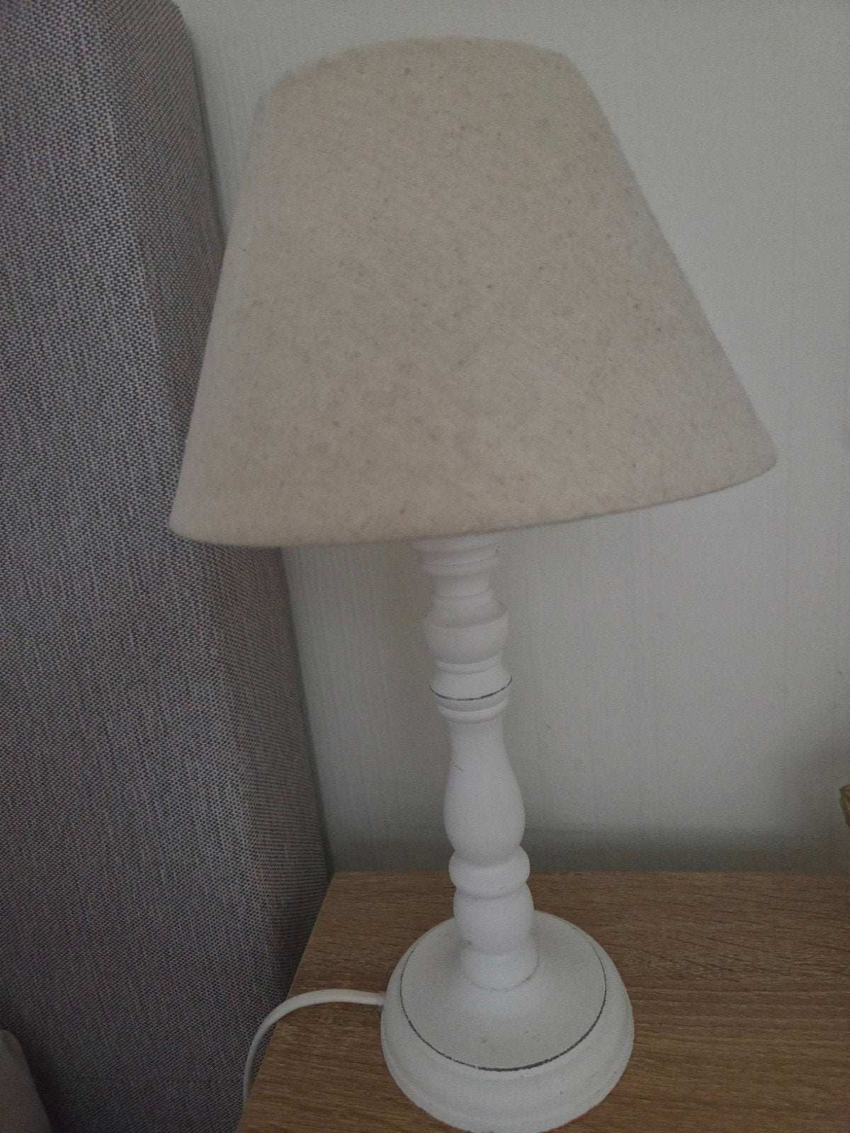 2 Witte lamp met beige lampenkap, Beige, Enlèvement ou Envoi