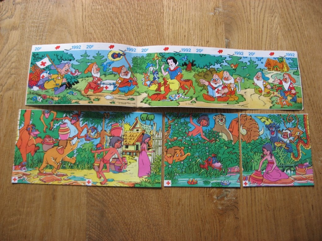 Stickers Jungle Book Sneeuwwitje 1992 1993 Sabena, Ophalen, Nieuw, Strip of Tekenfilm