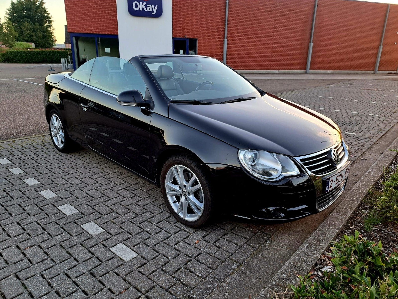 volkswagen eos te koop, Auto's, Volkswagen, Zwart, Cabriolet, Zwart, Leder