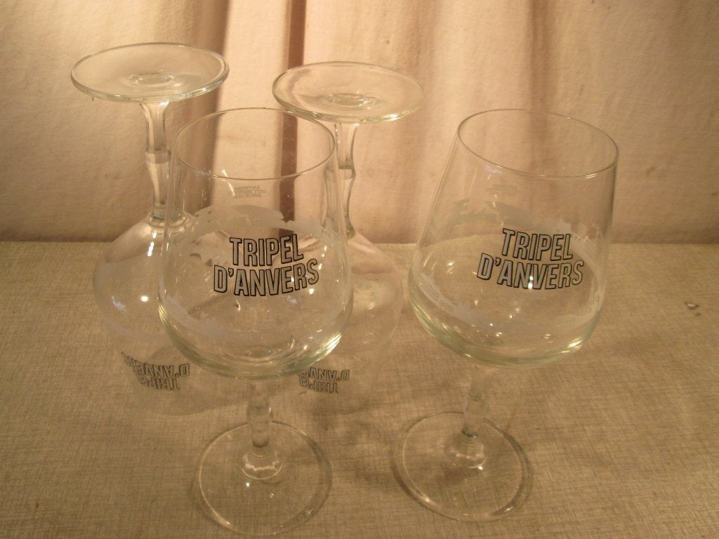 4 verres à bière Prima - Tripel D Anvers, Collections, Marques de bière, Enlèvement ou Envoi, Comme neuf, Verre ou Verres