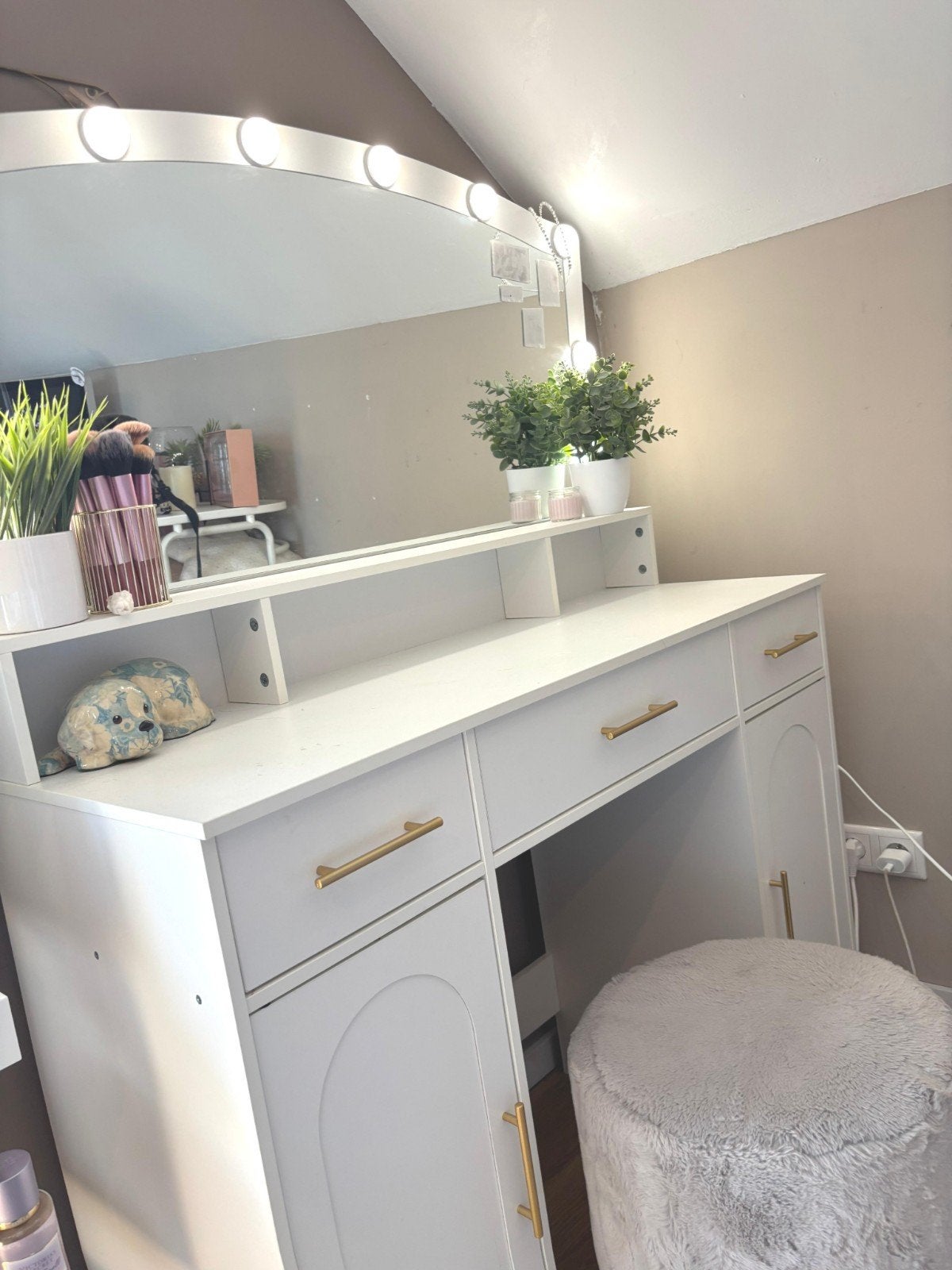 NIEUW!! Kaptafel Hollywood met verstelbare ledlampen, Huis en Inrichting, Ophalen, Nieuw