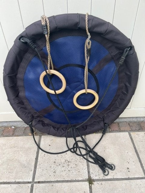 ronde schommel (1 meter) en ringen samen te koop, Ophalen, Zo goed als nieuw, Schommel
