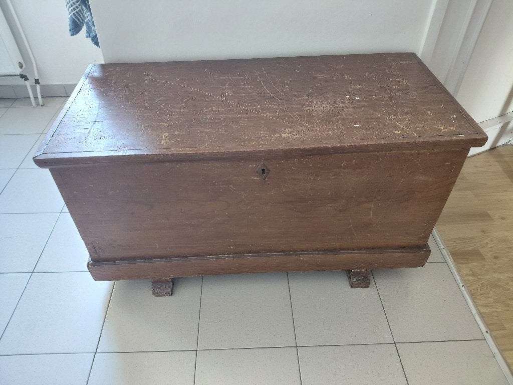 "Authentieke" houten kist, Huis en Inrichting, Ophalen, 50 – 75, Gebruikt, 50 tot 100 cm