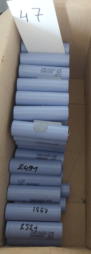 47x Reclaimed Samsung 18650 Li-ion Batterijen 2900mAh, Ophalen, Zo goed als nieuw