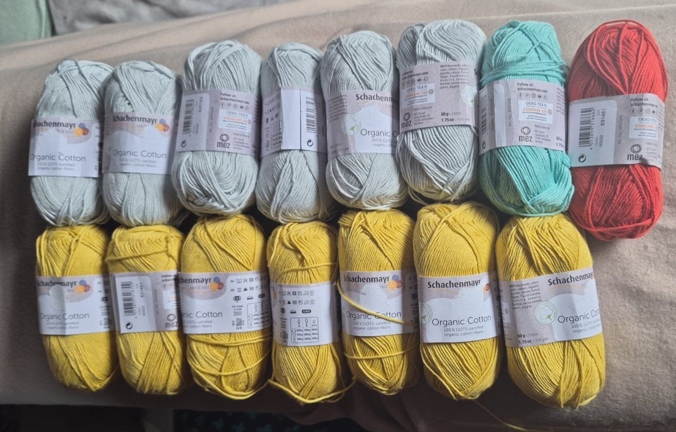 15 bolletjes organic cotton schachenmeyer 50 g, Ophalen of Verzenden