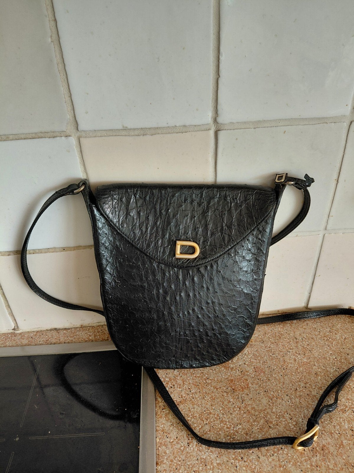 DELVAUX STRUISVOGELTASJE,exclusief, Enlèvement ou Envoi, Noir