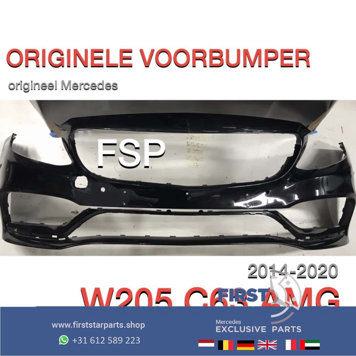C205 Coupé Cabrio C63 AMG VOORBUMPER ZWART Mercedes C Klasse