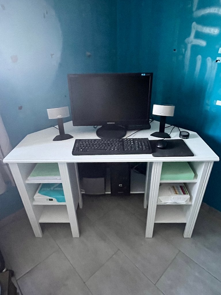 Bureau d'Angle, Comme neuf, IKEA, Blanc, Enlèvement