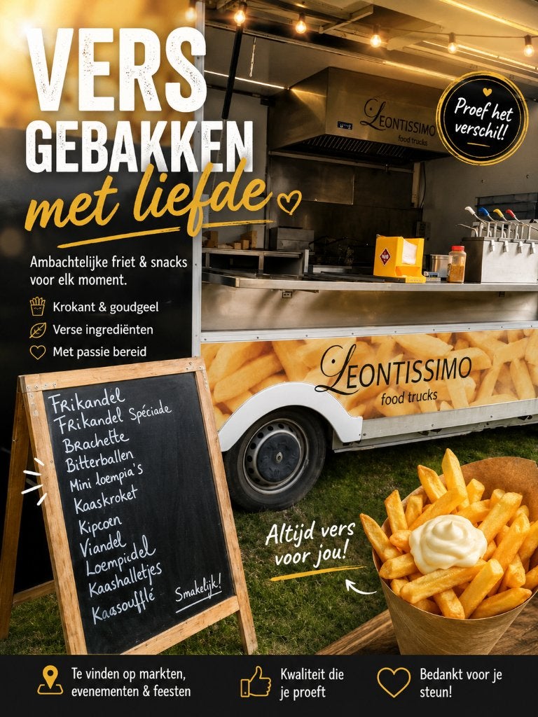 Mobiele frituur, frieten op uw feest , hamburgers enz, Ophalen