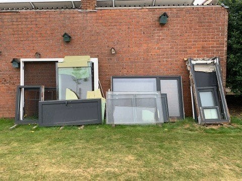 Ramen & Deuren antraciet, triple glas (HR+++), bijna-nieuw, Doe-het-zelf en Bouw, Raamkozijnen en Schuifdeuren, Zo goed als nieuw