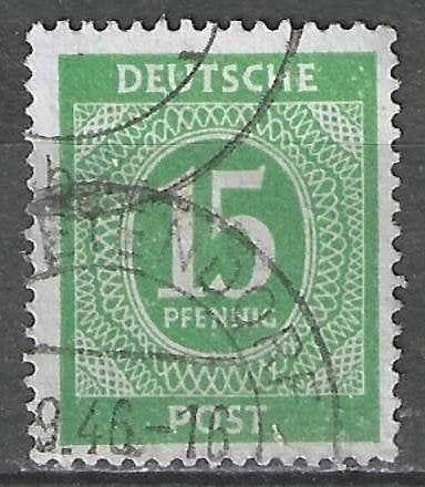 Duitsland A.A.S. 1946 - Yvert 12 - Cijfer in Ovaal (ST), Verzenden, Gestempeld