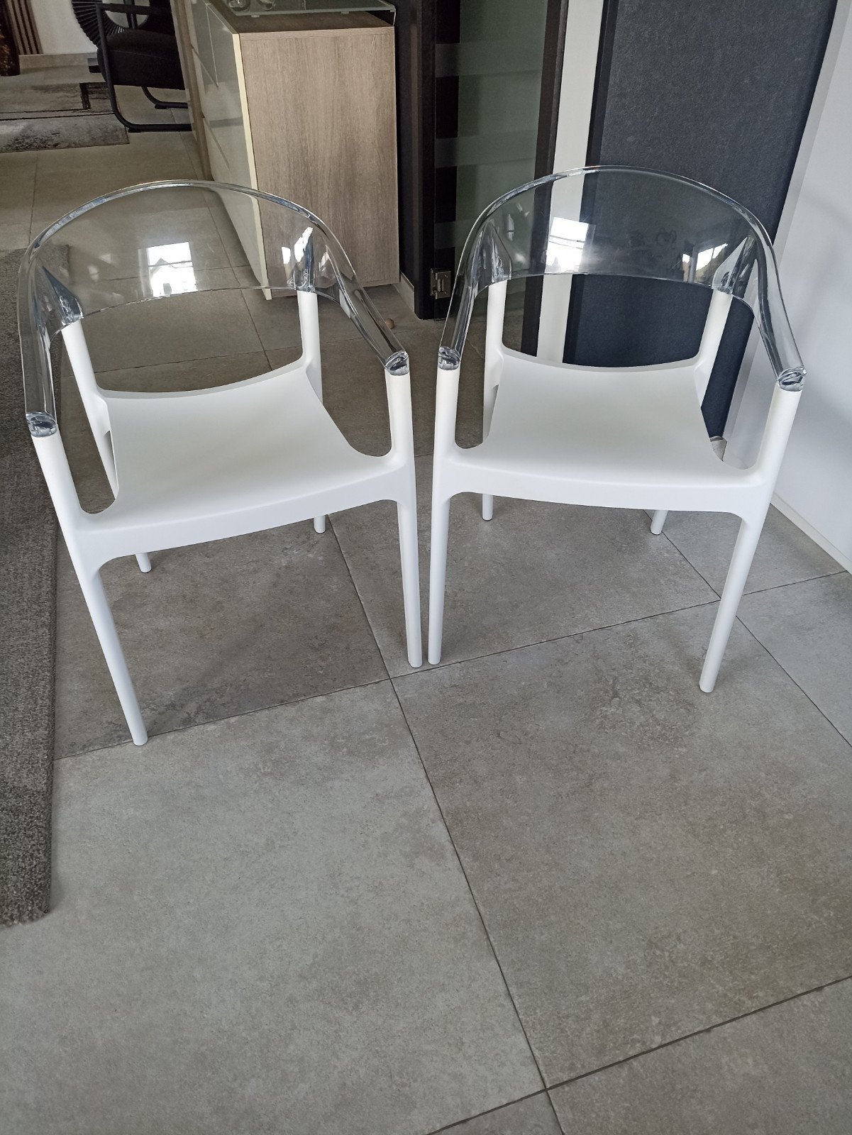 chaises de cuisine où jardin, Enlèvement, Comme neuf, Synthétique, Empilable