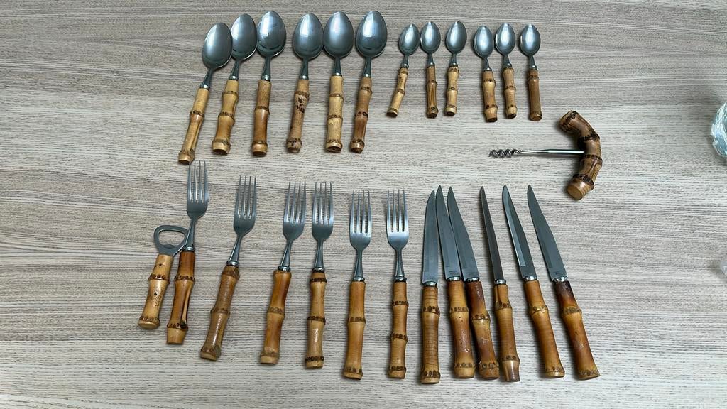 Bestek bamboe uit 60’s, Ophalen, Gebruikt