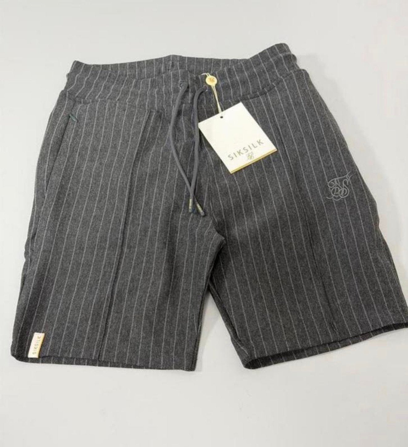 Short à fines rayures SikSilk Smart Essential gris chiné XS, Enlèvement ou Envoi, Neuf, Taille 46 (S) ou plus petite, Gris