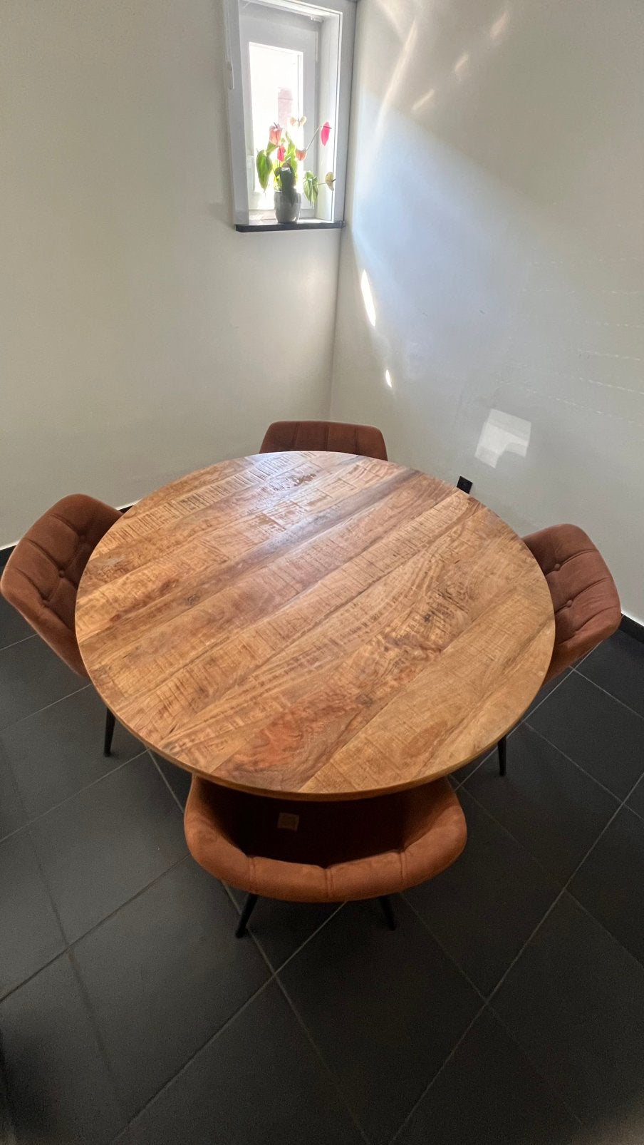 Tafel met stoelen, Huis en Inrichting, Ophalen, Gebruikt, 100 tot 150 cm, Rond