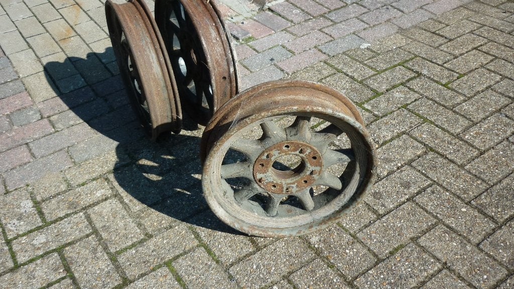 houten wielen, Ophalen, Velg(en)