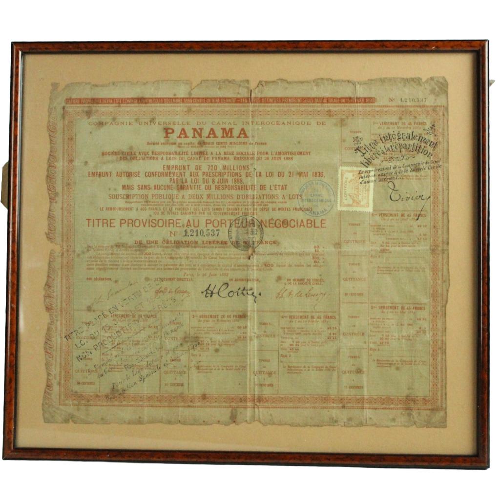 Antieke Franse obligatie Panama Kanaal – 1888, Ophalen of Verzenden